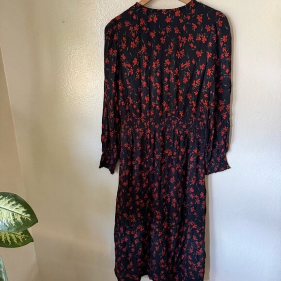 Garnet Hill | Ruffle Crêpe Floral Midi Dress - Picture 6 of 8